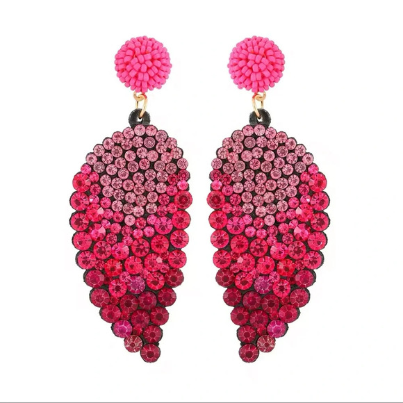 Pink Angel Wings Crystal Earrings - Picture 3 of 4